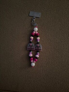 Bad Habits Pink Beaded phone Charm